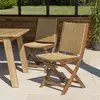 Macabane Victoire - lot de 2 chaises pliantes acacia huilé et rotin synthétique