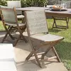 MACABANE Ensemble de 2 chaises jardin en acacia et rotin synthétique