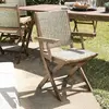 Ensemble de 2 fauteuils jardin acacia et rotin synthétique