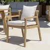 MACABANE Celestin - lot de 2 fauteuils acaciacordage synth. Beige coussins gris