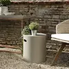 MACABANE Table d'apoint ronde - Béton - 40 x 40 cm - Gris