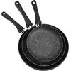 Batterie de cuisine ESSENTIELB 3 poeles Pietra black