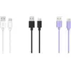 Câble USB C ESSENTIELB pack de 3 cables 1M blanc/noir/mauve