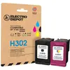 Multipack Cartouches D'encres Electro Depot Compatible Hp H302 Pack No...