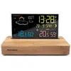 Thomson Réveil station météo noir socle en bois