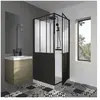 GELCO Cabine de douche 90x90x220 Style Industriel Noir