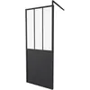 No Name Paroi Fixe 80x200 Style Industriel Noir - Verre Transparent - Rectangulaire - Aluminium - Epaisseur 5mm