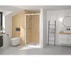 Paroi douche porte pivotante SUPRA P profilé blanc verre transparent 9...