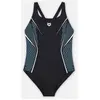 ARENA Modulaire Maillot de Bain, Noir/Turquoise, Taille 34 Femme