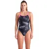 Maillot de bain arena frozen leaves noir rose femme