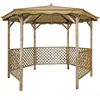 JARDIPOLYS Tonnelle de jardin Lora - Toit - Bois - D290cm