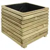 JARDIPOLYS Bac fleurs carré Kub 50 - Pin sylvestre - 80x40x39,5cm