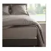 Drap housse percale Méline 2 LABELISSIM - Gris Cendre - 180 x 200 cm
