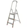 WERKA PRO Escabeau - ALU - 3 marches - Plateforme large - Antidérapant - 150 kg