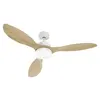 Farelek Oklahoma blanc & bois - ventilateur de plafond ø137cm 100w + éclairage led