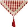 Comptoir de Famille - Chemin de table Mamie rouge  - 150x45 cm T.U