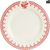 Comptoir de Famille - 6 Assiettes plates Damier rouges - D.27 cm T.U