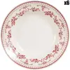Comptoir de Famille - 6 Assiettes creuses Faustine bordeaux - D.23 cm ...