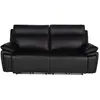 Canape droit relax électrique noir 3 pl SERENO