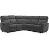 Canapé d'angle gris relax manuel 5 pl WONDER