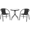 Ensemble table diamètre 60 cm + 2 chaises fauteuils BALCONY