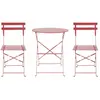 Ensemble table pliante ronde 60 cm + 2 chaises pliantes PRATO coloris rouge