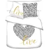 Parure de lit Housse+ 2 taies 240x220 cm LOVE