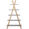 Bibliothèque 5 étagères TRESOR coloris gris/ bois