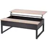 Table basse relevable LOGAN coloris noir/chêne