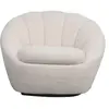 Fauteuil pivotant BOGOTA en tissu bouclette coloris blanc