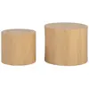 Lot de 2 bout de canapé ronds DOBLO coloris chêne