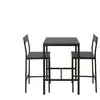 Ensemble table haute + 2 tabourets JAMIE coloris noir