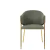 Chaise en tissu CARLA coloris vert/doré