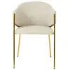 Chaise en tissu CARLA coloris blanc/doré