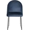 Chaise en velours DAPHNE coloris bleu
