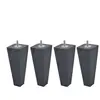 Jeu de pied (x4) bois massif 17 cm NIGHTITUDE 4 PYRAMIDES H17 S5,8
