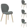 Lot de 4 chaises en tissu LOLA coloris gris clair