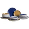Set vaisselle 18 . Faïence coloris assor COULEURS