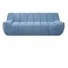 Canape droit fixe bleu 3 places DIVA