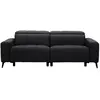 Canape droit relax électrique noir 3 pla ALONZO