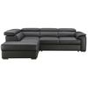 Canapé d'angle noir convertible 4 pl CYRANO