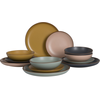 Set vaisselle 12 . Fa ence COULEURS AUTOMNE multicolore
