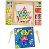 Jeu de création et d'adresse avec billes en bois
