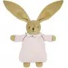 Trousselier Peluche hochet lapin nid d'ange en coton bio rose poudré (20 cm)