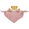 TROUSSELIER - Doudou Triange Ours - Hochet - 20 cm - Tissus en Coton Bio - Idéal Cadeau de Naissance - Lavable en Machine - Vieux Rose