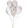 Kit de 6 ballons cristal REMPLIS DE CONFETTIS Noir/Blanc/Or 42962BPUB