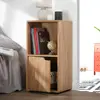 CASAME Table de chevet 2 cases décor bois 1 porte - Casâme 61,6 cm Marron