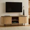 Meuble tv 2 portes avec côtés effet rainuré l150 cm - malaga