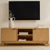 CALICOSY Meuble TV 2 niches et 2 portesL140 cm - Effet Bois clair