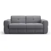 CALICOSY Canapé 3 places convertible en tissu L207 cm - Gris